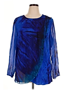 Bob Mackie Long Sleeve Silk Top
