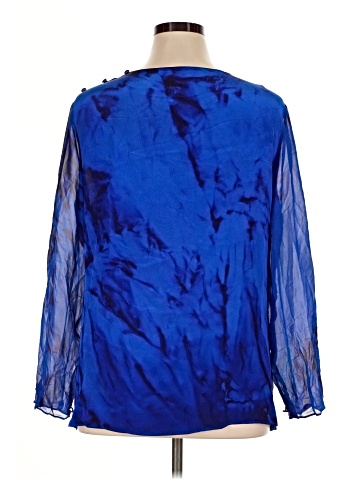 Bob Mackie Long Sleeve Silk Top (view 2)