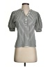 Rails 100% Cotton Stripes Silver Short Sleeve Turtleneck Size S - photo 1