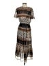 One September 100% Polyester Print Brown Casual Dress Size S - photo 2