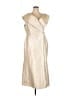 Alfred Sung 100% Polyester Metallic Solid Ivory Cocktail Dress Size 22 - photo 1