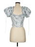 LoveShackFancy 100% Viscose Blue Short Sleeve Blouse Size 8 - photo 2