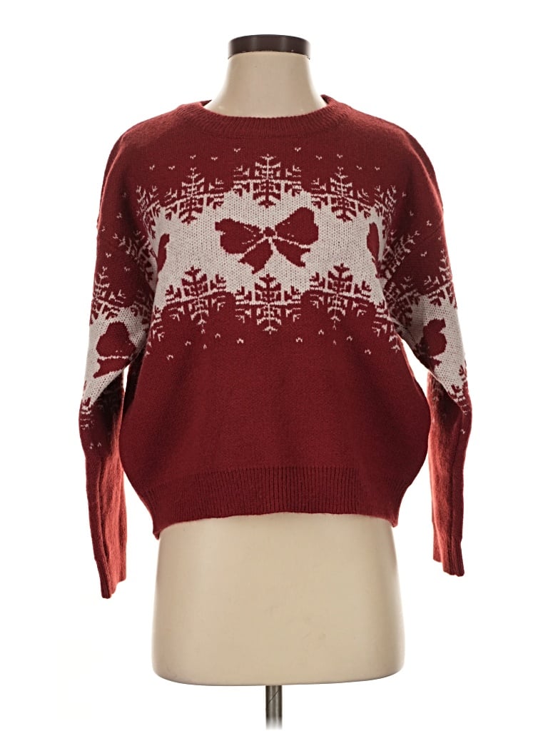 Pre-owned So Me Pullover Sweater In Burgundy