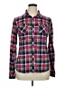 Bella D 100% Polyester Plaid Burgundy Long Sleeve Blouse Size XL - photo 1