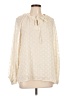 Listicle 100% Polyester Bow Print Ivory Long Sleeve Blouse Size L - photo 1