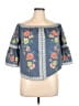 Jealous Tomato 100% Polyester Blue 3/4 Sleeve Blouse Size L - photo 1