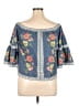 Jealous Tomato 100% Polyester Blue 3/4 Sleeve Blouse Size L - photo 2