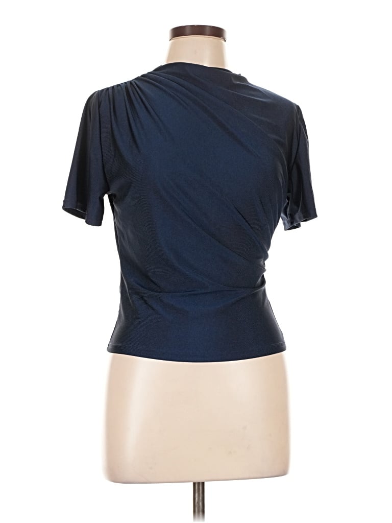 Pre-owned Shein Short Sleeve Turtleneck In Blue