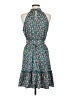 Shein 100% Polyester Print Teal Cocktail Dress Size 6 - photo 2