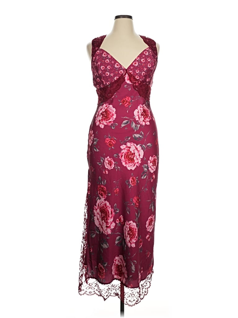 Pre-owned Avec Les Filles Cocktail Dress In Burgundy