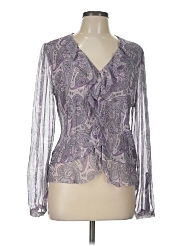 Express Design Studio Long Sleeve Silk Top (view 1)