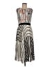 BCBGMAXAZRIA 100% Recycled Polyester Graphic Silver White Cocktail Dress Size M - photo 1