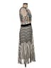 BCBGMAXAZRIA 100% Recycled Polyester Graphic Silver White Cocktail Dress Size M - photo 4