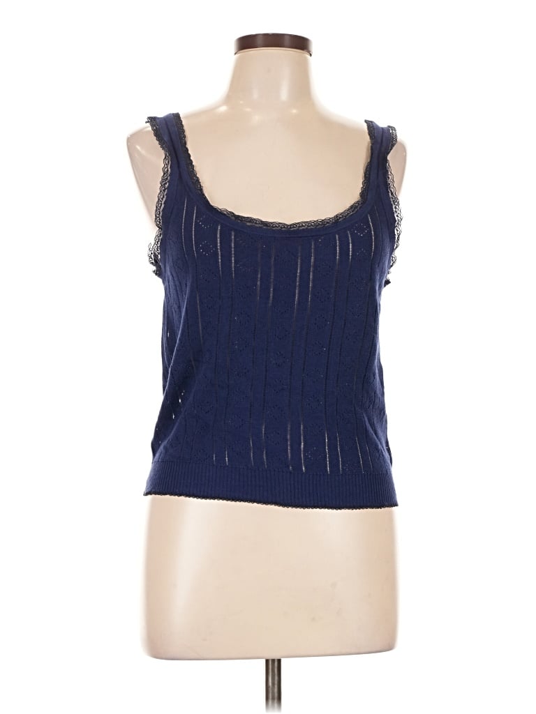 Pre-owned Jcrew Sleeveless Top Blue Scoop Neck Tops