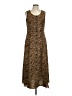 Betsy's Things 100% Polyester Animal Print Brown Casual Dress Size 12 - photo 1