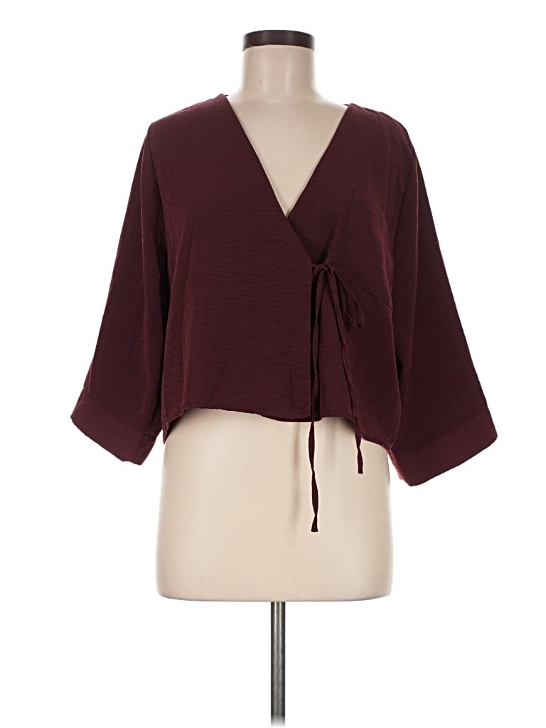 Pre-owned Topshop Kimono In Burgundy
