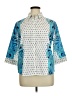 Chico's 100% Cotton Paisley Blue 3/4 Sleeve Blouse Size XL Petite (3) - photo 1