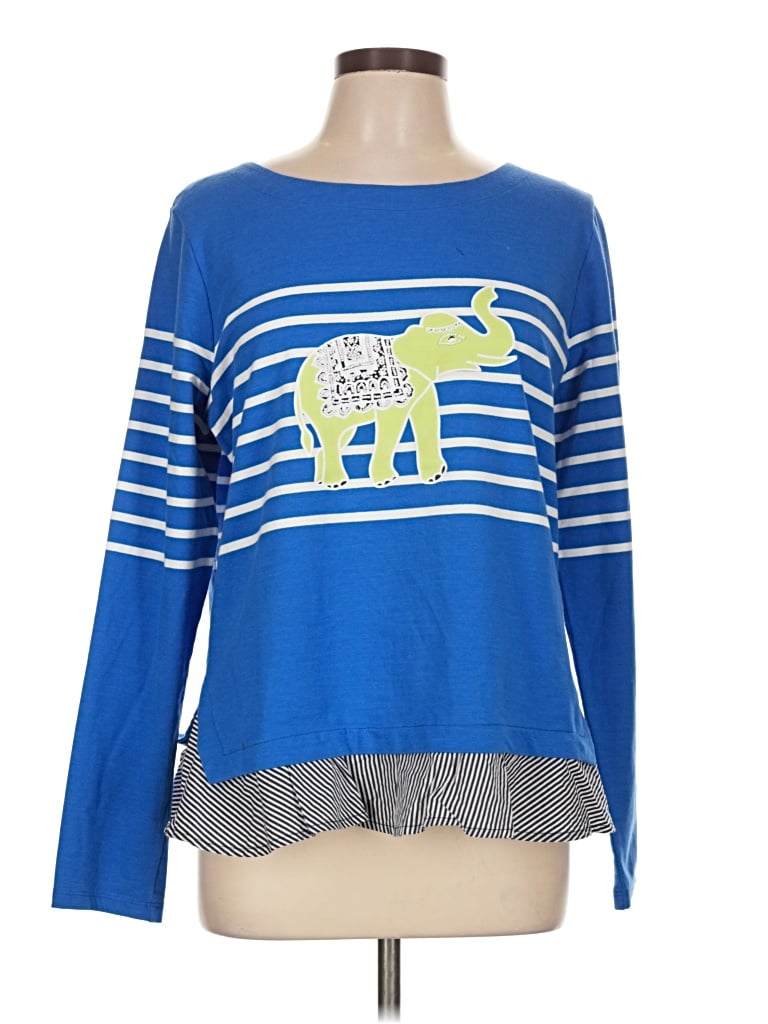 Pre-owned Crown & Ivy Long Sleeve T-shirt In Blue