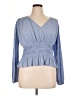 Universal Thread 100% Recycled Polyester Blue Long Sleeve Blouse Size XL (estimated) - photo 1