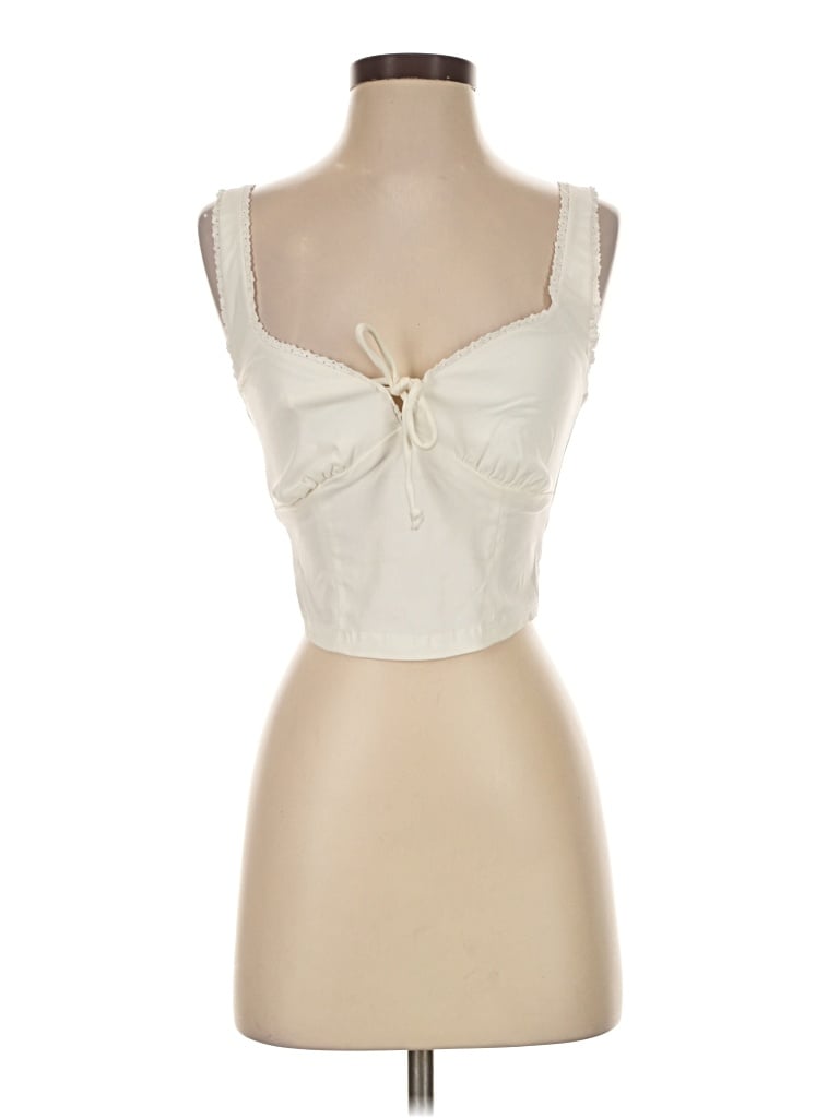 Pre-owned Wild Fable Sleeveless Blouse In Ivory