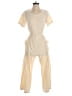 Hayden 100% Cotton Solid Ivory Jumpsuit Size S - photo 1