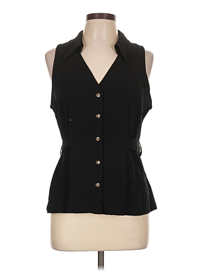 Pre-owned Cece Sleeveless Blouse In Black