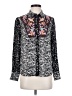 Floreat 100% Rayon Floral Black Long Sleeve Blouse Size 2 - photo 1