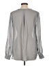 Ann Taylor LOFT 100% Polyester Gray Long Sleeve Blouse Size L - photo 2
