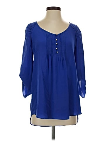 81 poppies 3/4 Sleeve Silk Top (view 1)