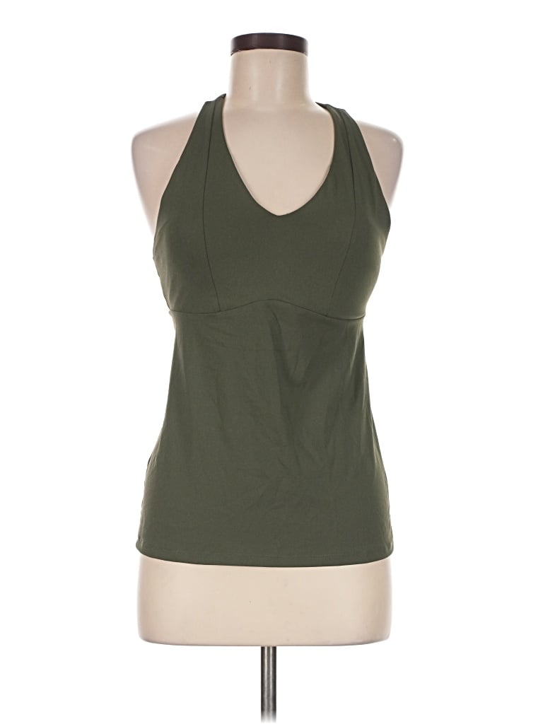 Pre-owned Unbranded Tank Top Green Halter Neckline Tops