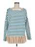 Hayden Stripes Teal Long Sleeve Top Size M - photo 1