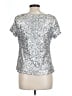 Worthington 100% Polyester Metallic Silver Short Sleeve Top Size L - photo 2