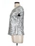 Worthington 100% Polyester Metallic Silver Short Sleeve Top Size L - photo 5