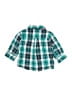 First Impressions 100% Cotton Plaid Teal Long Sleeve Button-Down Shirt Size 3-6 mo - photo 2