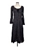 L.K. Bennett 100% Polyester Hearts Black Casual Dress Size 4 - photo 1