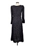 L.K. Bennett 100% Polyester Hearts Black Casual Dress Size 4 - photo 2