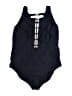 Mainstream Solid Blue Black One Piece Swimsuit Size 18 - photo 1