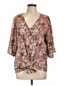 Halife Brown 3/4 Sleeve Blouse Size L - photo 1