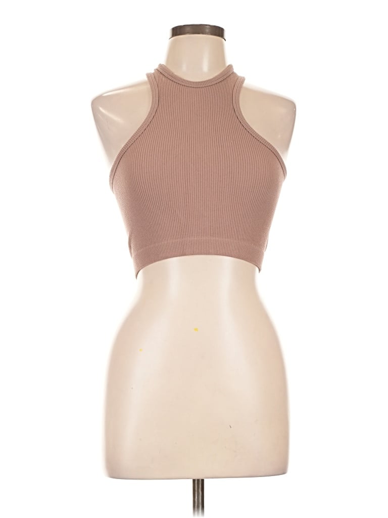 Pre-owned Love Tree Sleeveless Top Brown Halter Neckline Tops
