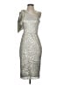 Betsy & Adam Metallic Silver Cocktail Dress Size 2 - photo 1