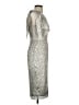 Betsy & Adam Metallic Silver Cocktail Dress Size 2 - photo 4