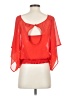 Bebe 100% Polyester Red Short Sleeve Blouse Size S - photo 2