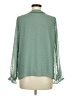 Simplee 100% Recycled Polyester Green Long Sleeve Blouse Size M - photo 2