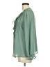 Simplee 100% Recycled Polyester Green Long Sleeve Blouse Size M - photo 5