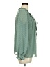 Simplee 100% Recycled Polyester Green Long Sleeve Blouse Size M - photo 4