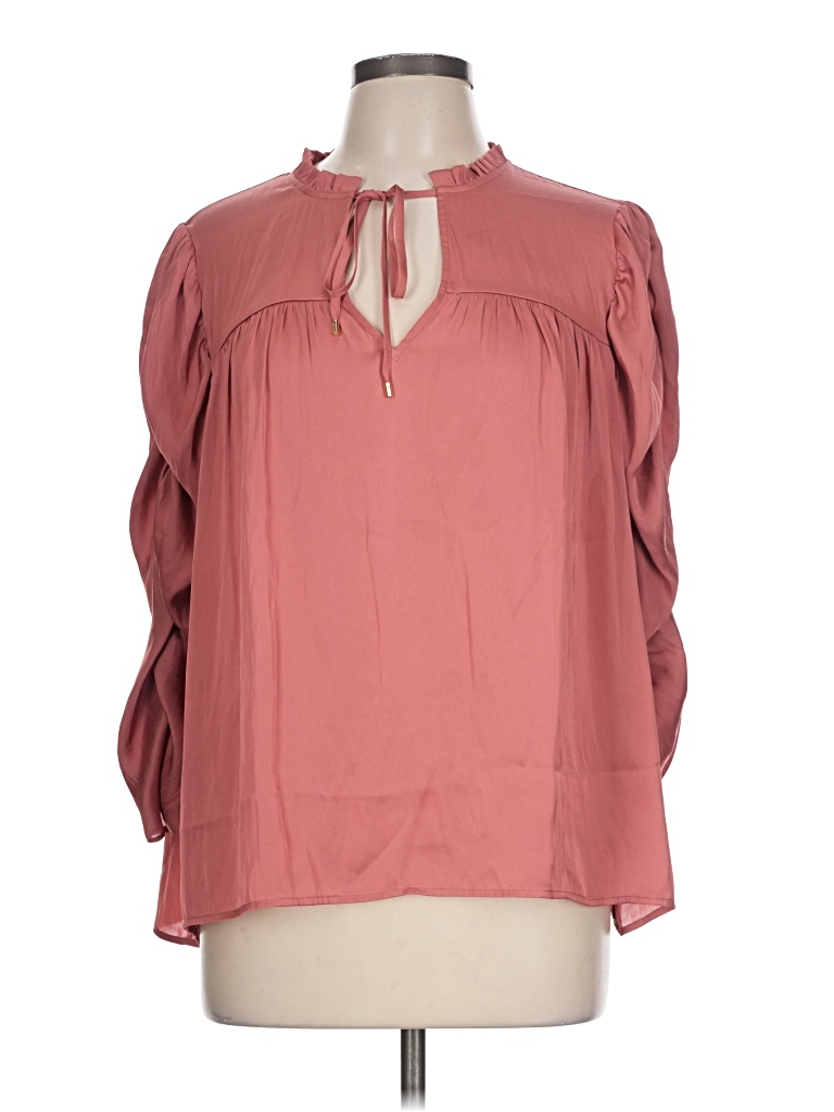 Pre-owned Express 3/4 Sleeve Blouse In Pink