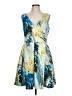 Taylor Print Blue Cocktail Dress Size 10 - photo 1