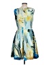Taylor Print Blue Cocktail Dress Size 10 - photo 2
