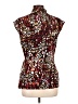 Chaus Animal Print Burgundy Sleeveless Blouse Size L - photo 2