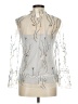 Adiva 100% Polyester Silver Long Sleeve Blouse Size M - photo 2